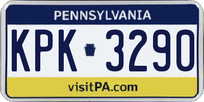 PA license plate KPK3290