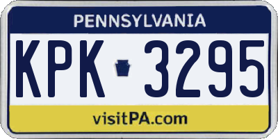 PA license plate KPK3295