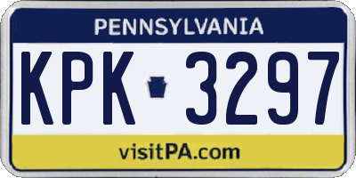 PA license plate KPK3297