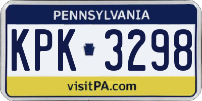 PA license plate KPK3298