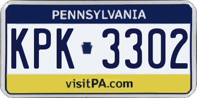 PA license plate KPK3302