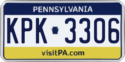 PA license plate KPK3306