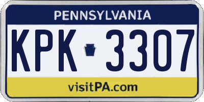 PA license plate KPK3307