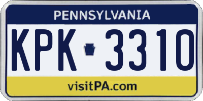 PA license plate KPK3310