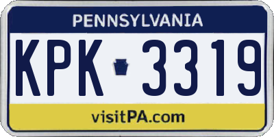 PA license plate KPK3319