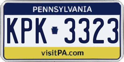 PA license plate KPK3323
