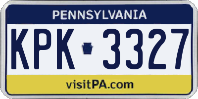 PA license plate KPK3327