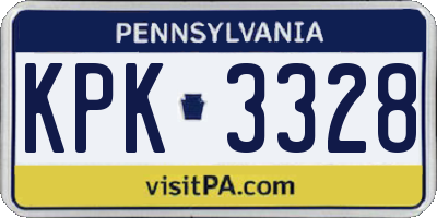 PA license plate KPK3328
