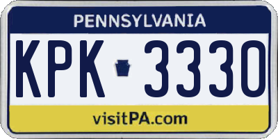 PA license plate KPK3330