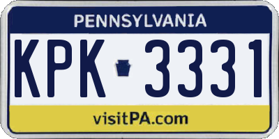 PA license plate KPK3331