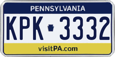 PA license plate KPK3332