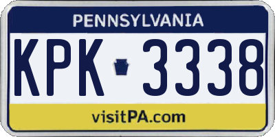 PA license plate KPK3338