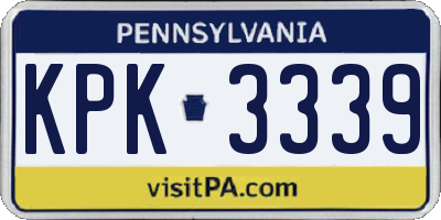 PA license plate KPK3339