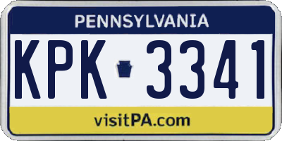 PA license plate KPK3341