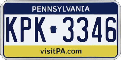 PA license plate KPK3346