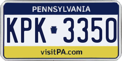 PA license plate KPK3350