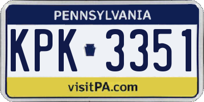 PA license plate KPK3351