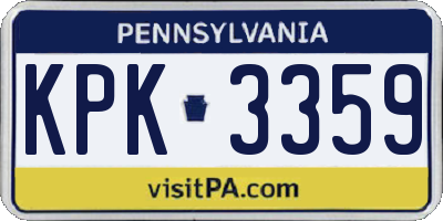 PA license plate KPK3359