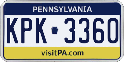 PA license plate KPK3360