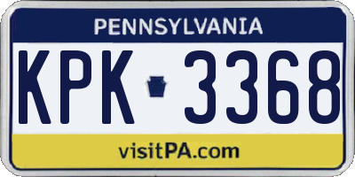 PA license plate KPK3368