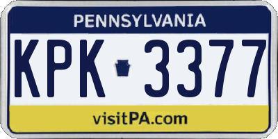 PA license plate KPK3377