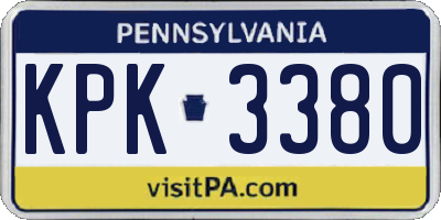 PA license plate KPK3380