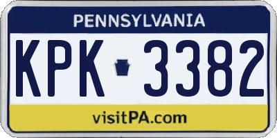 PA license plate KPK3382