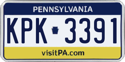 PA license plate KPK3391