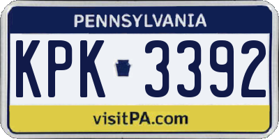 PA license plate KPK3392