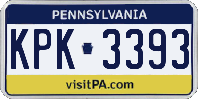PA license plate KPK3393