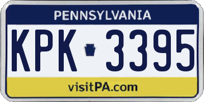 PA license plate KPK3395