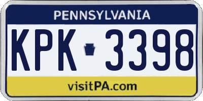 PA license plate KPK3398