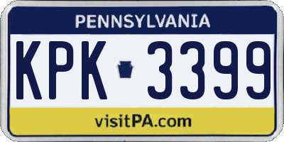 PA license plate KPK3399