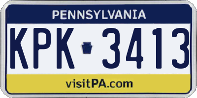 PA license plate KPK3413