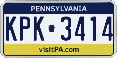PA license plate KPK3414