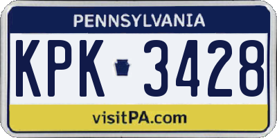 PA license plate KPK3428