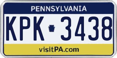 PA license plate KPK3438