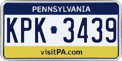 PA license plate KPK3439