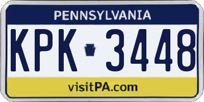 PA license plate KPK3448