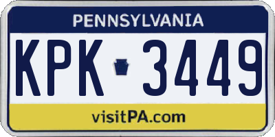 PA license plate KPK3449