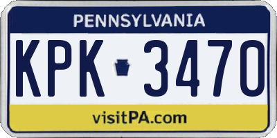 PA license plate KPK3470
