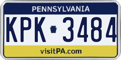 PA license plate KPK3484