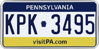 PA license plate KPK3495