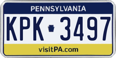 PA license plate KPK3497