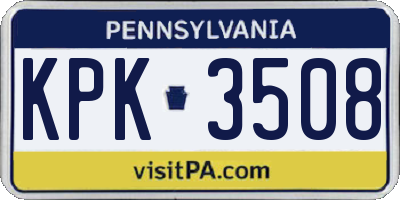 PA license plate KPK3508