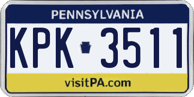 PA license plate KPK3511