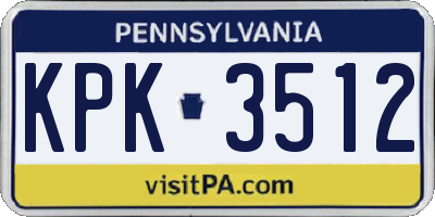 PA license plate KPK3512