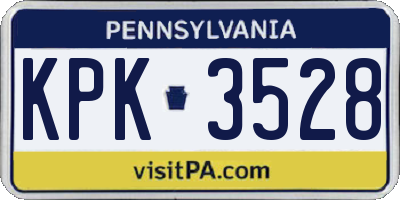 PA license plate KPK3528