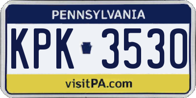 PA license plate KPK3530