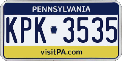 PA license plate KPK3535